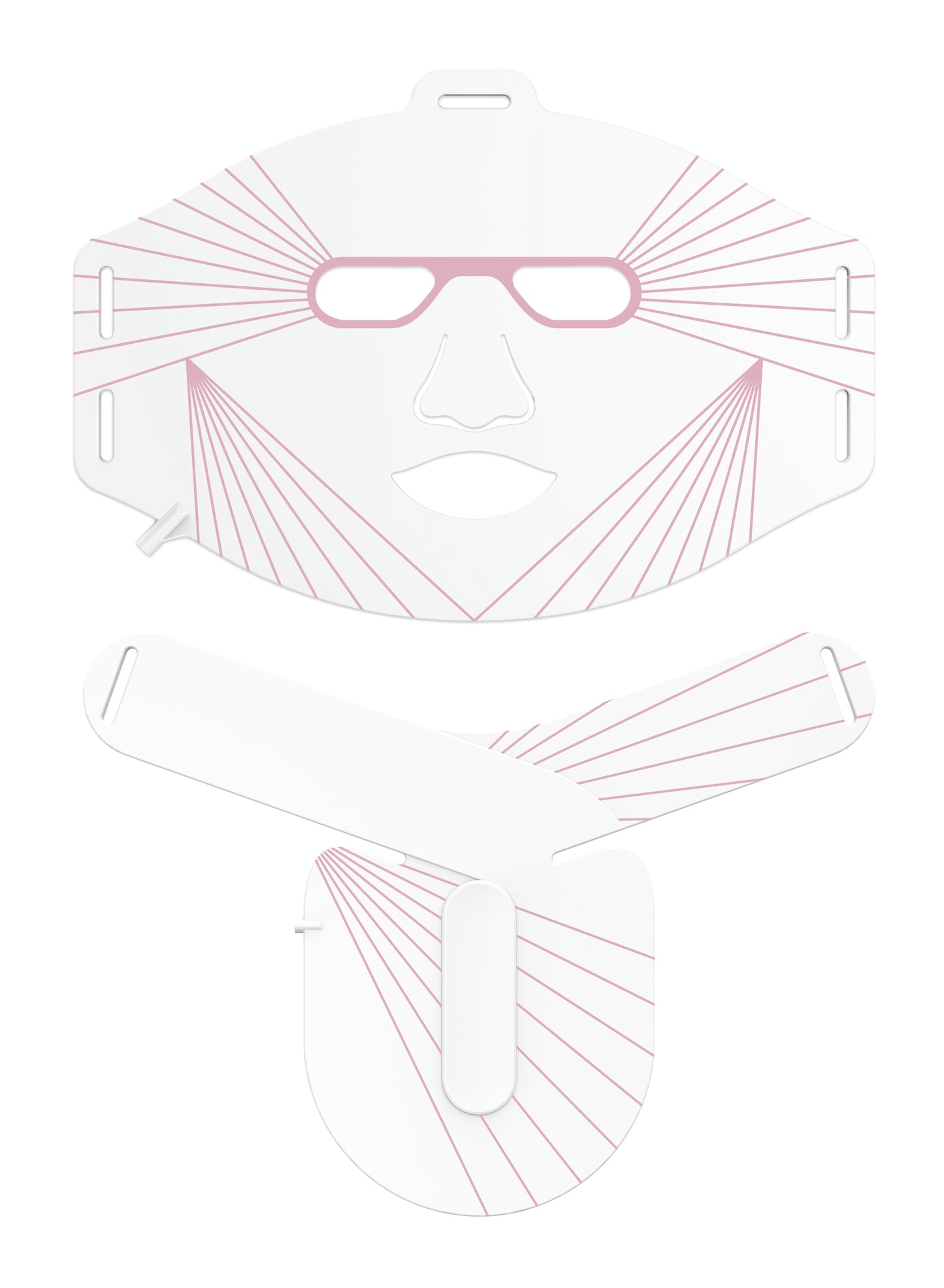 Pink sunglasses displayed in a clear plastic packaging on a white background