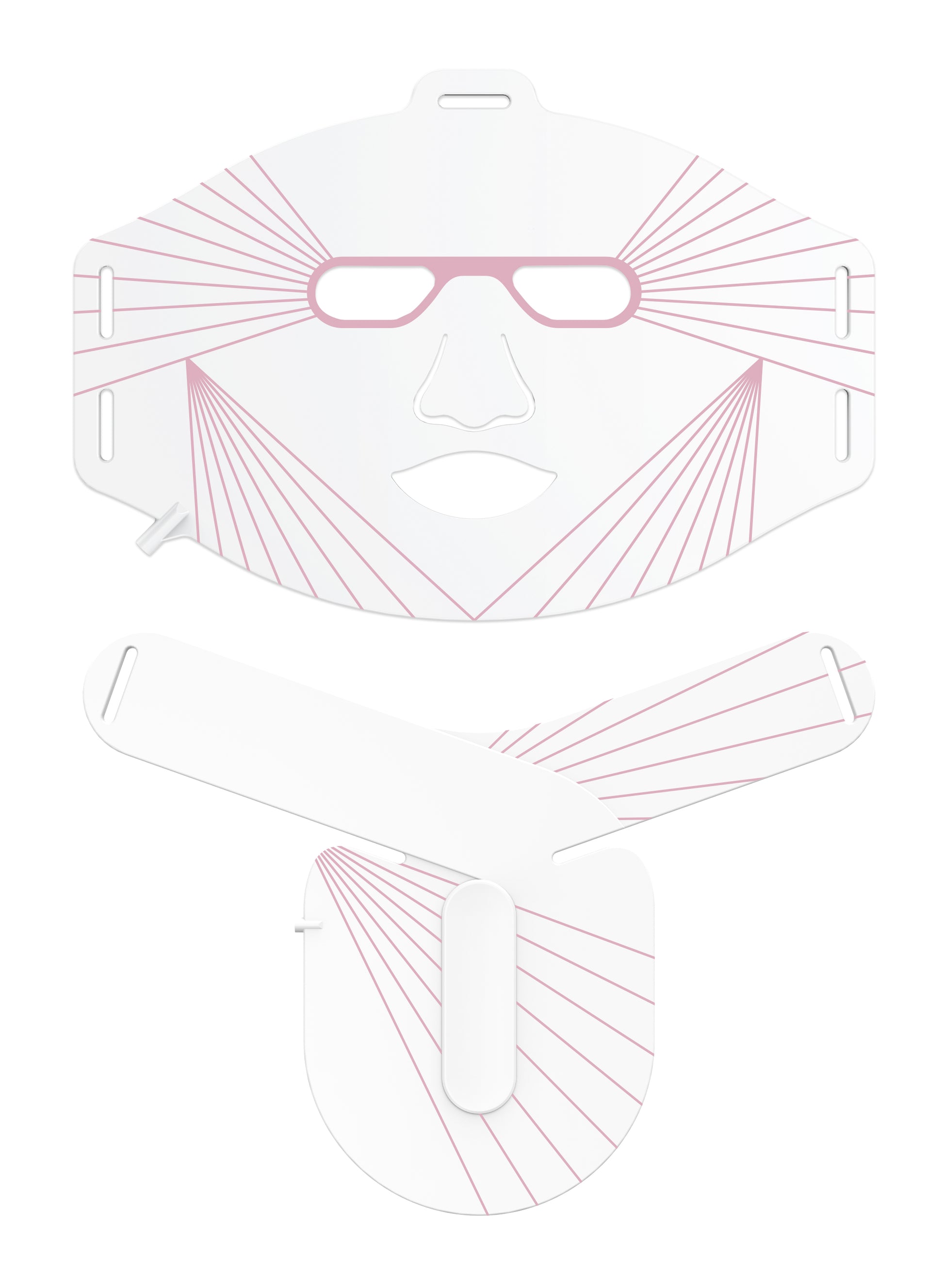 Pink sunglasses displayed in a clear plastic packaging on a white background