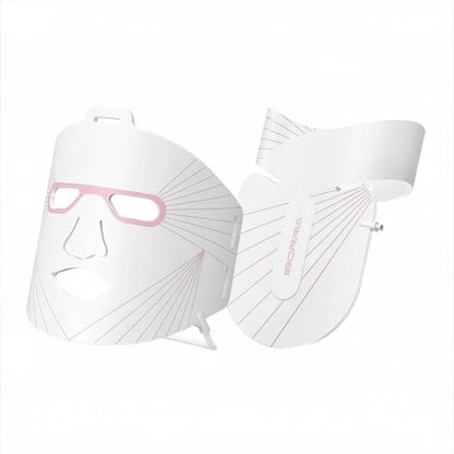 White paper masks with pink accents on a white background